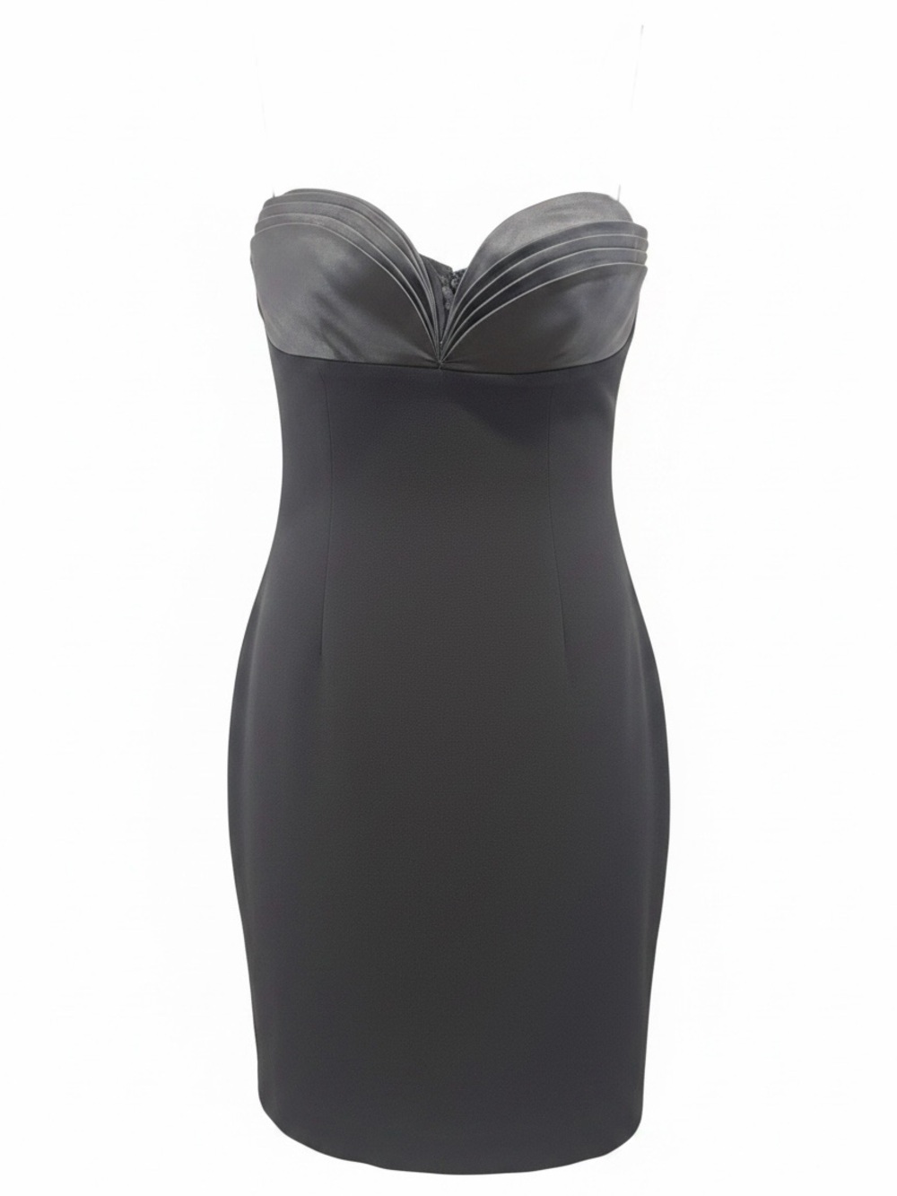 Brandon Maxwell Black Dress Leather Strapless 6 Cocktail Party Wedding Guest 🟡 - Picture 9 of 16